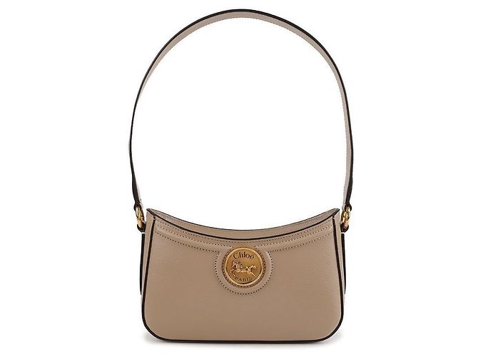 Chloé Grained Shoulder Bag Braun