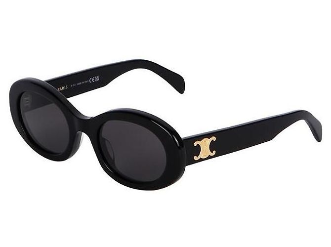 Céline Triomphe Oval Sunglasses Black