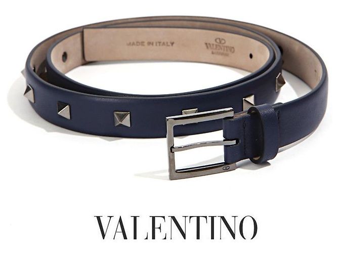 Valentino Rockstud Belt Blue