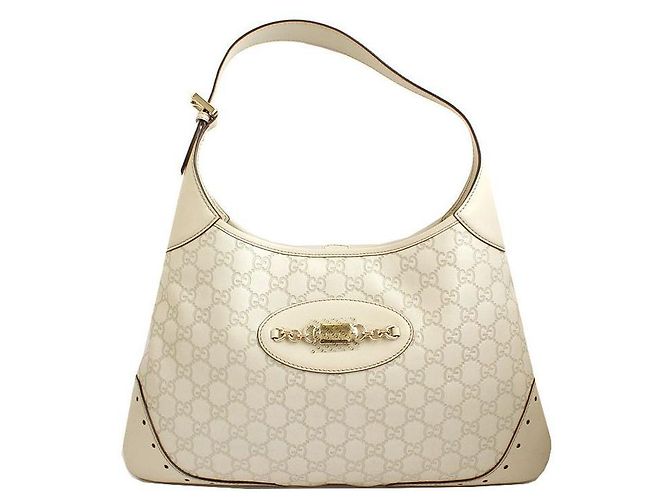 Gucci Bolsa hobo em tom de prata e marfim Shima Branco