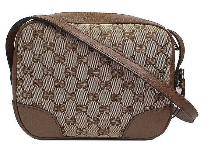 Gucci Borsa a tracolla in tela marrone