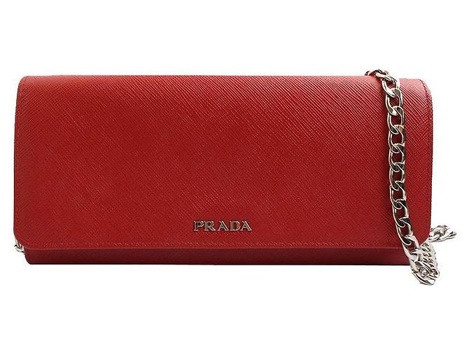 Prada Borsa a tracolla e clutch Saffiano argento