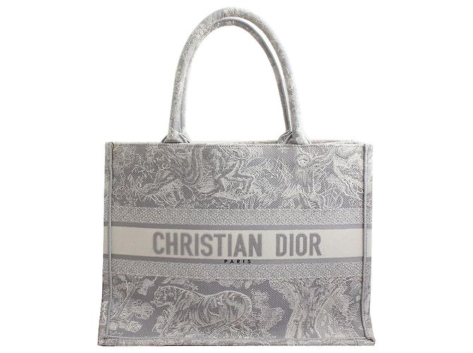Book Tote Dior Graue mittelgroße Tragetasche Braun