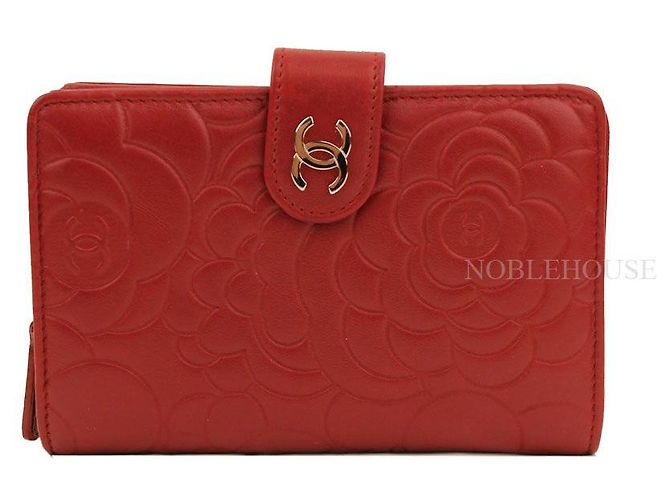 Chanel Serie de Carteras Camelia de Cordero Rojo Roja