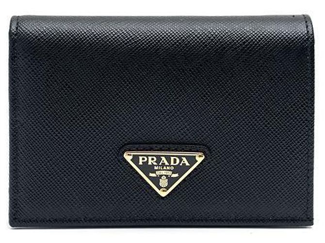 Prada Saffiano Triangle Logo Wallet