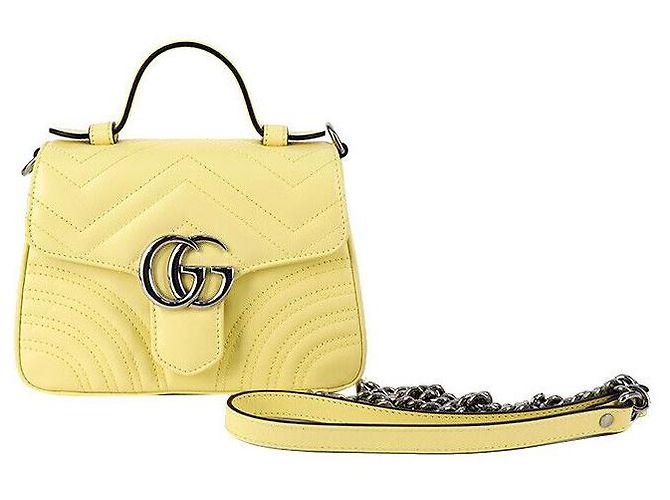 Gucci GG Marmont Mini Bolsa de Mão Lime Verde