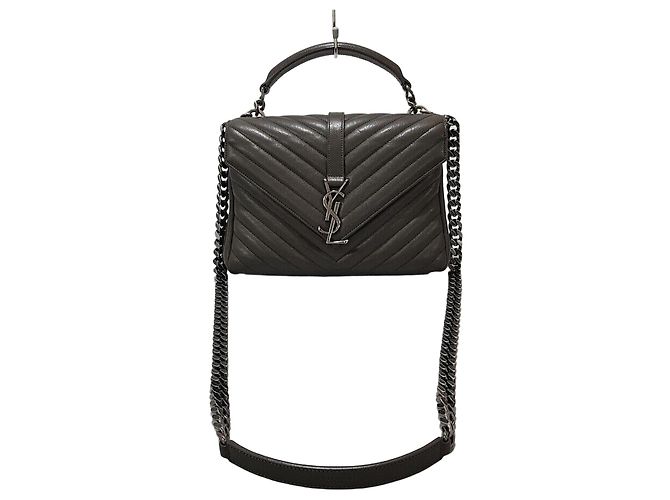 Saint Laurent Monogram College Medium Brown