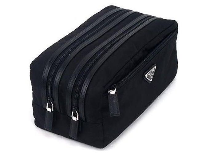 Prada Bolsa de nylon com logo triangular Preto