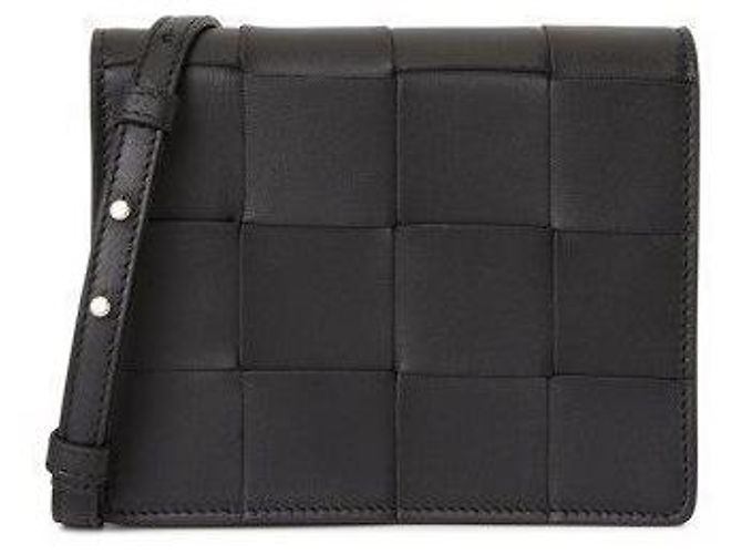 Bottega Veneta Intrecciato Cassette Shoulder Bag Black