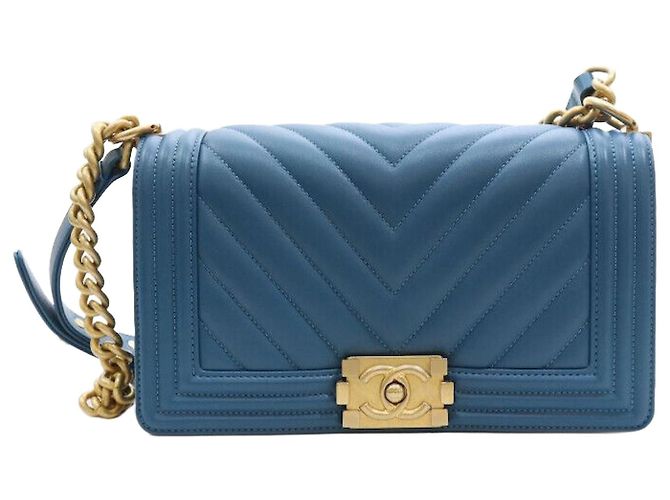 Chanel Boy Bag Lambskin Medium Blue