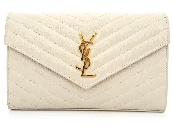 Saint Laurent Cassandra WOC Crossbody Bag White