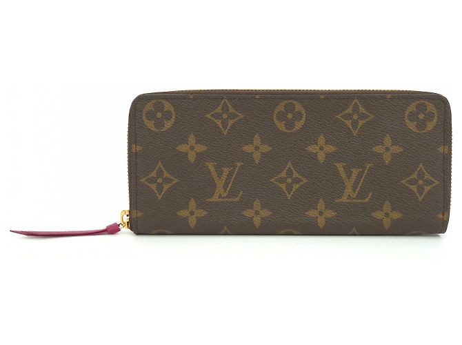Louis Vuitton Monogramm Clemence Zippy Geldbörse Braun