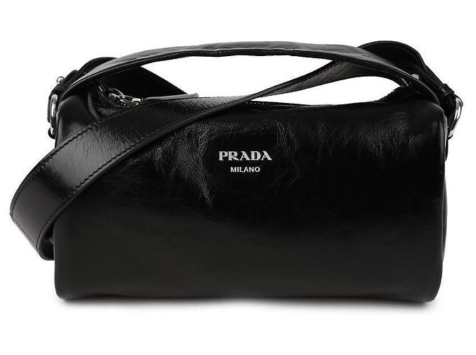 Prada Bolsa de ombro de couro Preto