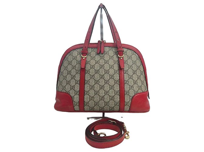 Gucci Borsa a secchiello e borsa a spalla in tela GG Supreme Rosso