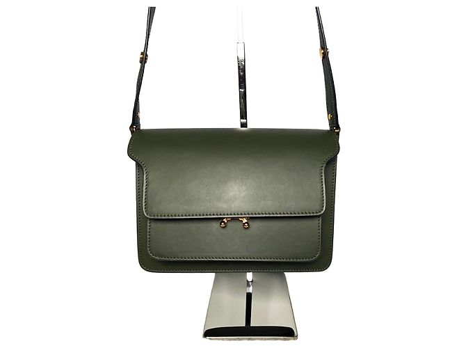 Marni Trunk Medium Shoulder Bag Khaki Brown