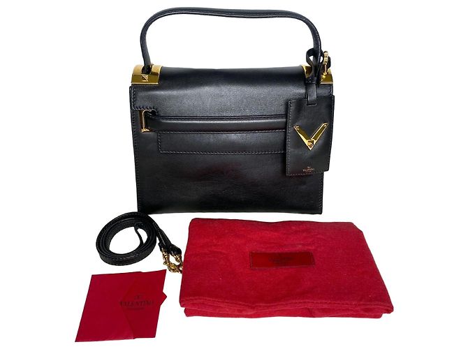 Valentino Mon sac à main Rockstud à poignée supérieure Noir
