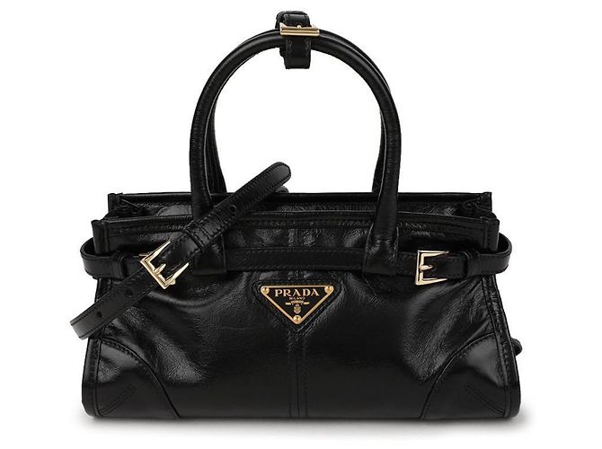 Prada Mini-Handtasche aus Leder Schwarz