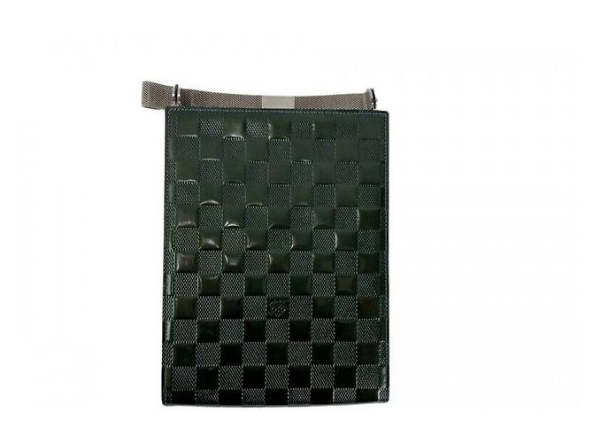 Louis Vuitton Damier Embossed Patent Square Handbag Brown