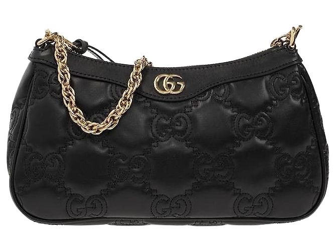 Gucci GG gesteppte Lederhandtasche Schwarz