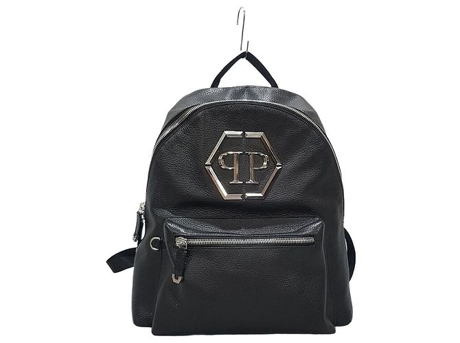 Philipp Plein Schwarzer Leder-Rucksack