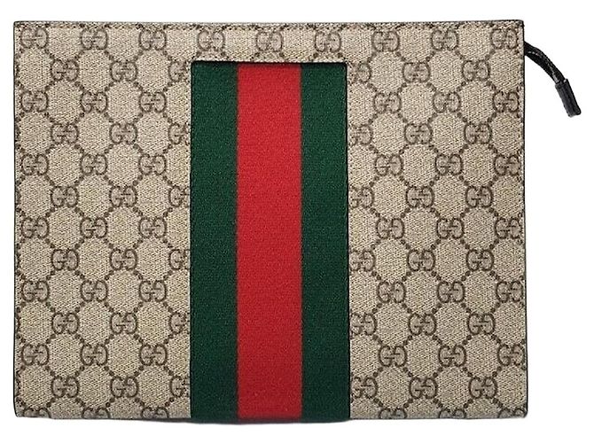 Gucci Clutch Web Marrone 
