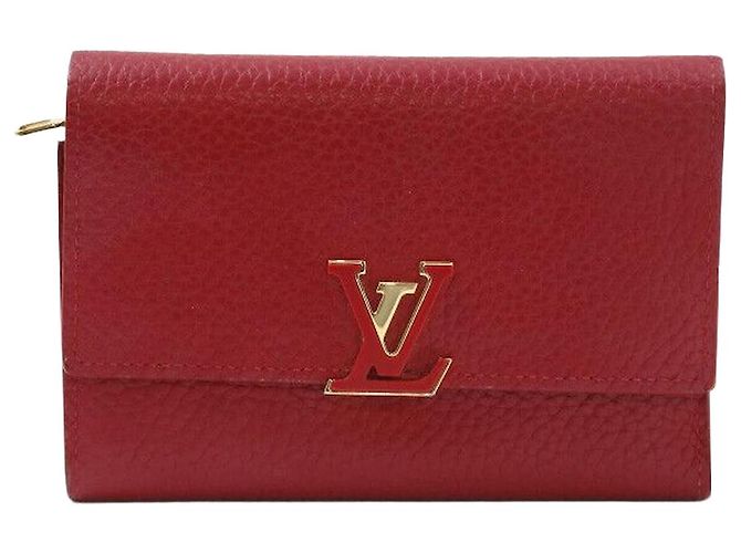 Louis Vuitton Capucines Compact Wallet Taurillon Wallet Red