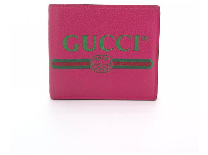 Gucci Kompakte Logo Web Brieftasche Pink