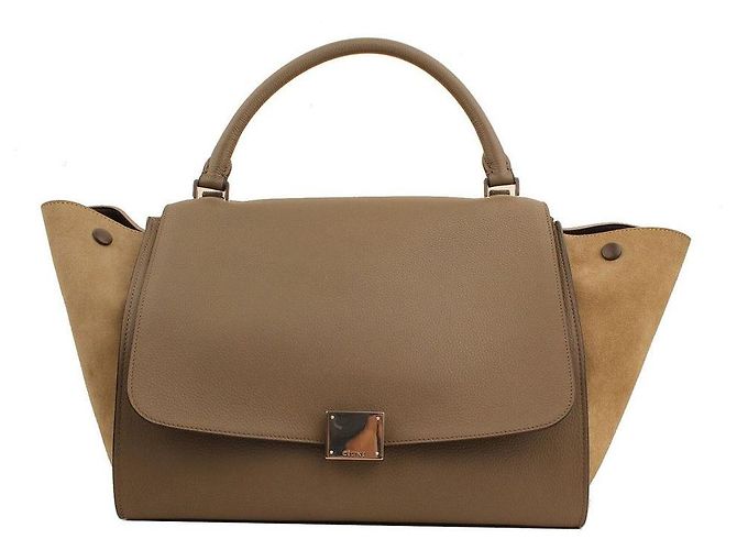 Céline Bolsa tote e bolsa de ombro Trapeze verde taupe