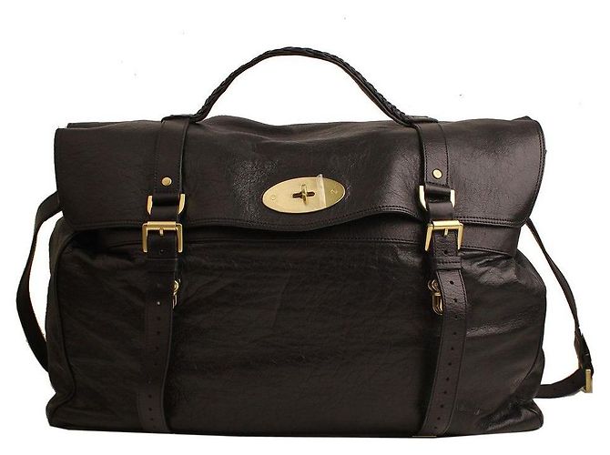 Mulberry Borsa da viaggio Postman Lock Alexa nera Nero