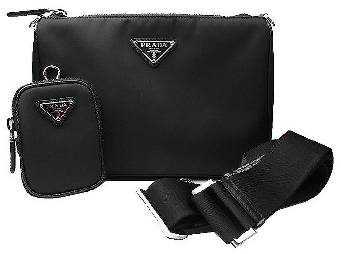 Prada Sac messager en tissu Re-Nylon Noir