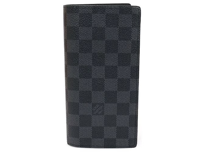 Louis Vuitton Damier Graphite Canvas Brazza Wallet Long Wallet Brown