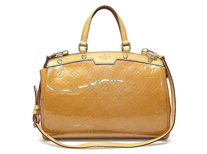 Louis Vuitton Monogram Vernis Rosa Velour Brea MM Marrone