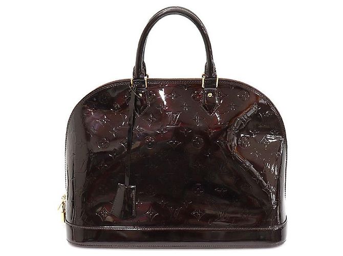 Louis Vuitton Bolsa Tote Alma MM em Monogram Vernis Amarante Roxo
