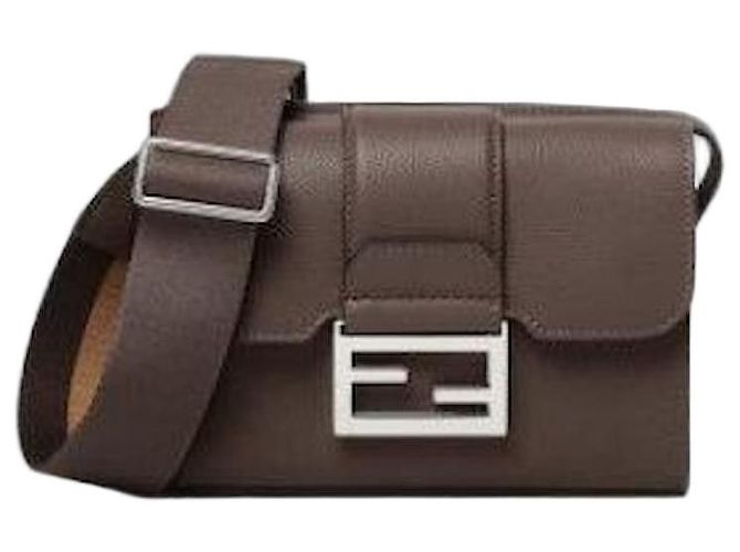 Fendi Borsa Double Baguette APDR Marrone