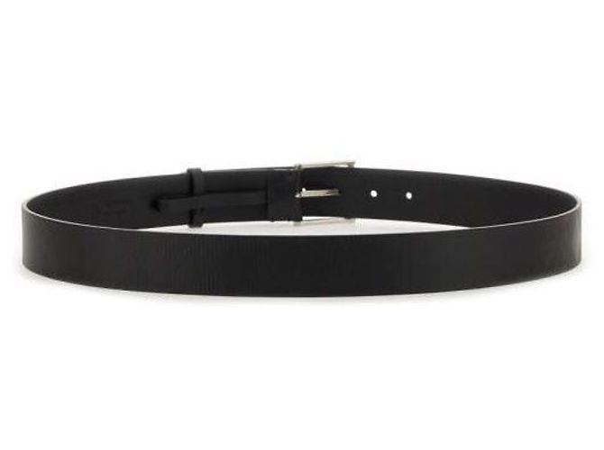 Burberry Check Leather Belt Black