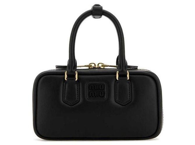 Miu Miu Mini bolsa de couro Preto