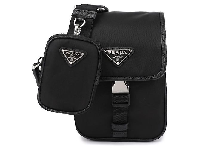 Prada Bolsa transversal de couro Preto