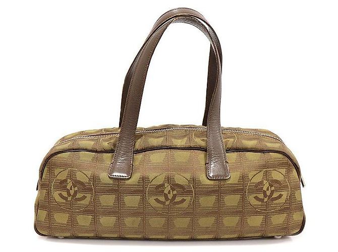 Chanel Bolsa de viagem Boston em tecido marrom