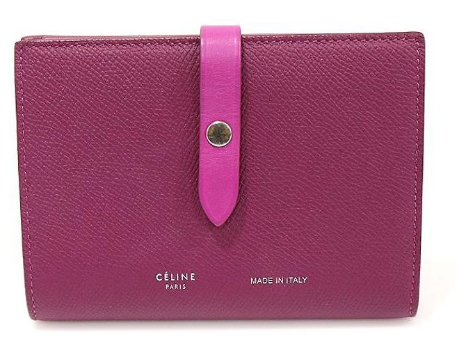 Céline Grape Grain Calfskin Multifunction Medium Strap Wallet Multiple colors