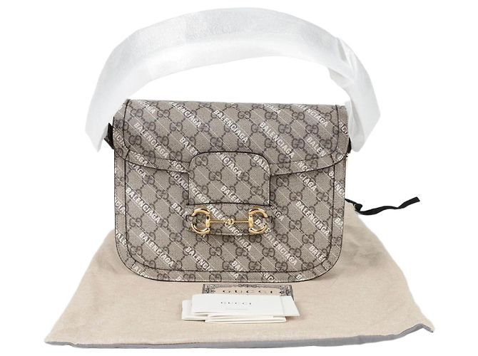 Gucci Bolsa transversal pequena Horsebit Hacker Project Marrom