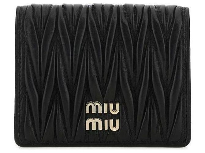 Miu Miu Nappa-Leder-Geldbörse Schwarz