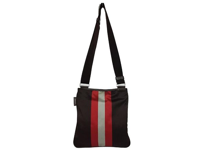Bally Borsa a tracolla in nylon con tre strisce Marrone 