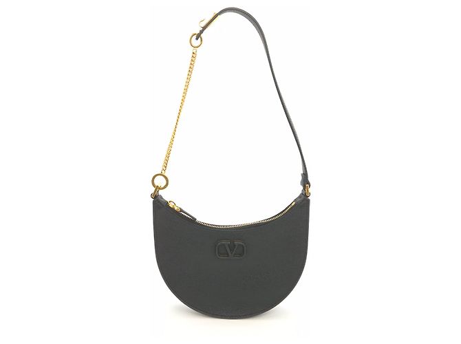 Valentino Bolsa Hobo com Logo Preto