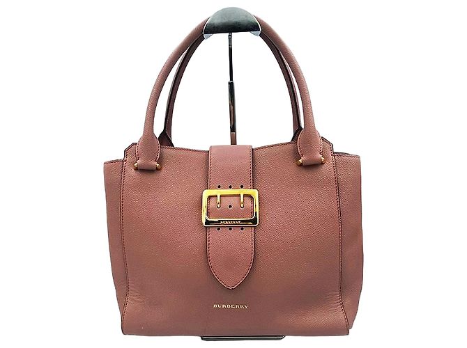 Burberry Bolsa de duas vias em couro texturizado com fivela Rosa