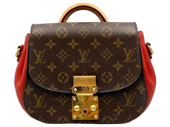 Louis Vuitton Red Monogram Eden MM Tote Bag Brown