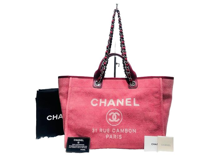 Cambon Chanel Borsa Grande Deauville Rosa Tote o a Spalla