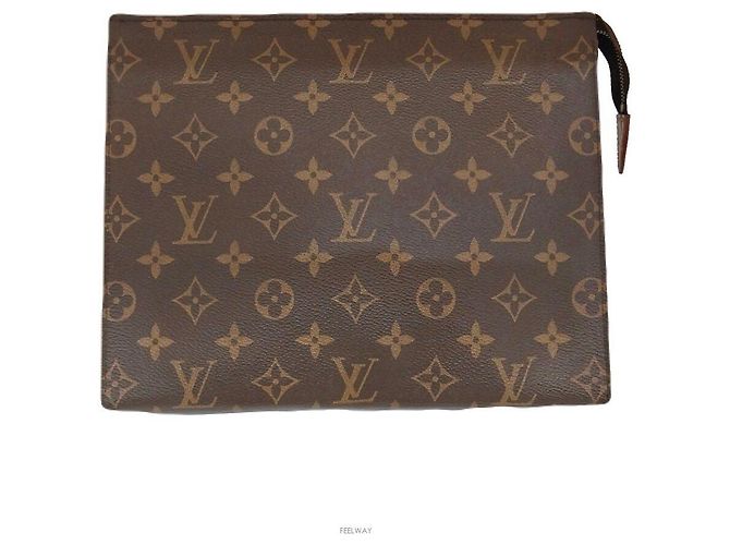 Louis Vuitton Pochette Necessaire Clutch Marrone