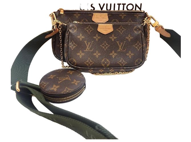 Louis Vuitton Bolso cruzado Multi Pochette Accesorios Caqui Castaño