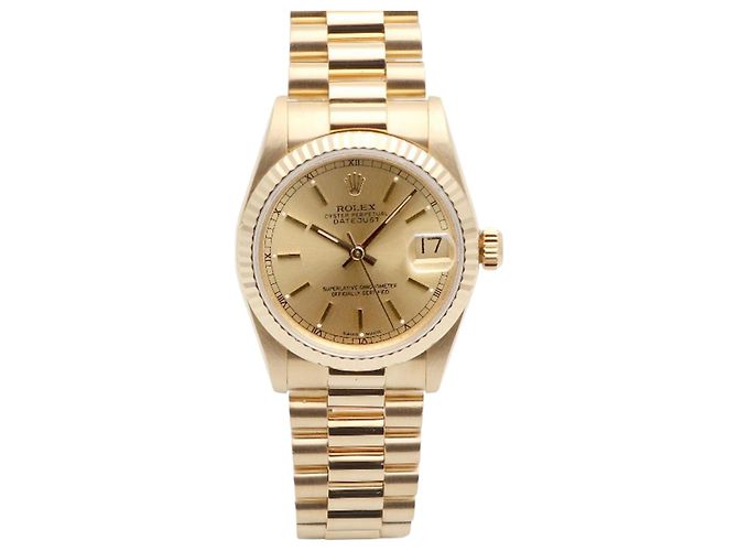 Rolex Datejust Gold Medium Damen Unisex-Uhr Golden