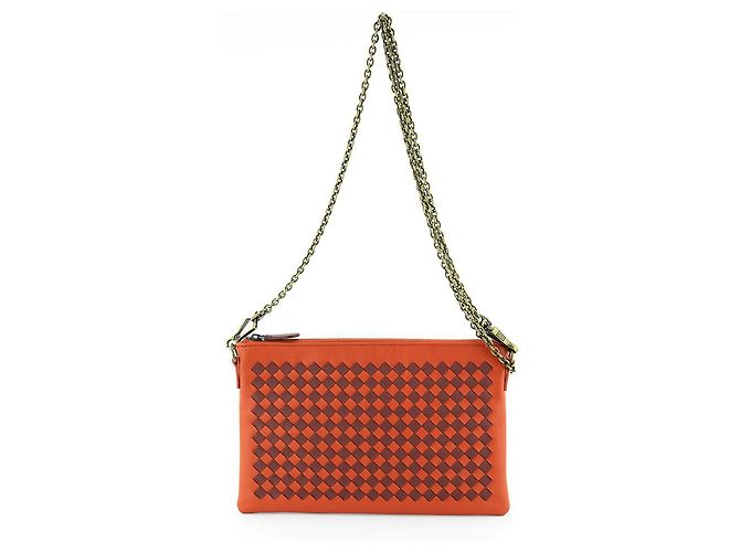 Bottega Veneta Bolsa transversal em couro vermelho claro